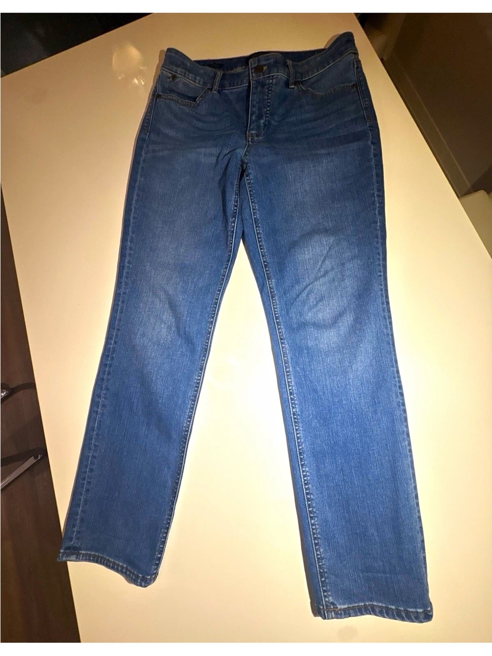 Talbots Women’s Petite Blue Denim Jeans Straight Stretch 5-Pocket Size 8P